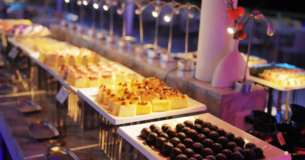 เมนูขนมหวานของเรือล่องแม่น้ำเจ้าพระยาเดอะ แพลนเน็ต ครูซ มีเยอะมาก